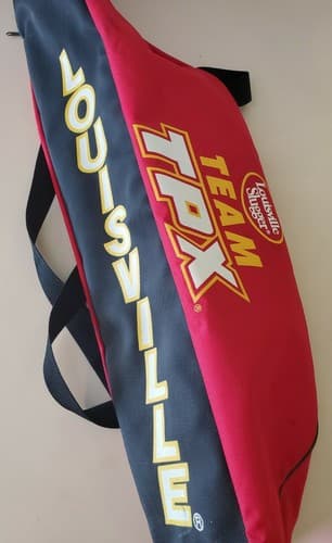 Louisville Slugger Team TPX Baseball Softball Bat Bag. Red, 2 zip pouches, strap - Thumbnail 10