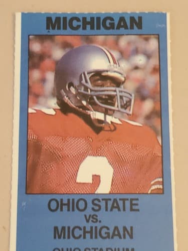 1986 NCAA Ohio State Univ ticket stub. NOV 22 1986 v Michigan. HOF Cris Carter - Thumbnail 5