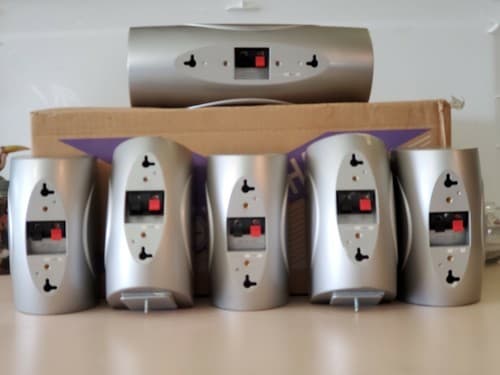 YAMAHA NS-AP3400 Set of 6 speakers in original box. Silver heavyweight speakers - Thumbnail 3