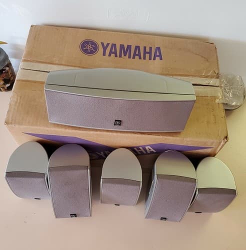 YAMAHA NS-AP3400 Set of 6 speakers in original box. Silver heavyweight speakers - Thumbnail 4