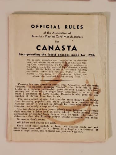 Vintage Congress Canasta Playing Cards Dual Deck in Case. Cleveland Museum - Thumbnail 3