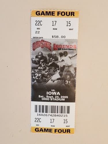 2005 NCAA Ohio State University ticket stub. SEP 24 2005 v Iowa (31-6W) Two ava - Thumbnail 5