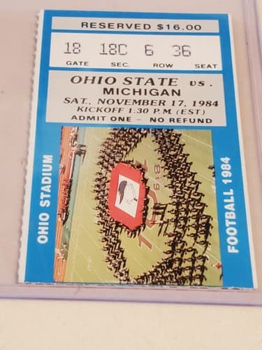 1984 NCAA Ohio State Univ ticket stub NOV 17 1984 v Michigan (21-6W) Woody Hayes - Thumbnail 5