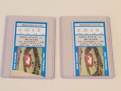 1984 NCAA Ohio State Univ ticket stub NOV 17 1984 v Michigan (21-6W) Woody Hayes - Thumbnail 3