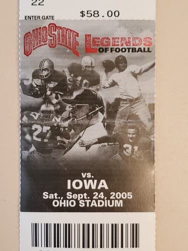 2005 NCAA Ohio State University ticket stub. SEP 24 2005 v Iowa (31-6W) Two ava - Thumbnail 12