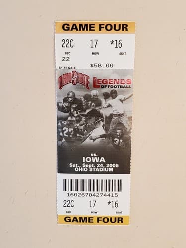 2005 NCAA Ohio State University ticket stub. SEP 24 2005 v Iowa (31-6W) Two ava - Thumbnail 13