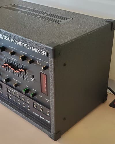 TOA Powered Mixer MX-106. Six input channels 120 Watts into 8 ohms. Tested works - Thumbnail 8