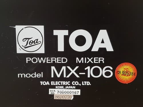 TOA Powered Mixer MX-106. Six input channels 120 Watts into 8 ohms. Tested works - Thumbnail 11