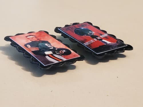 Vtg NFL Chicago Bears frige Magnet LOT OF 2 Mini portrait JIM MCMAHON + MONSTERS - Thumbnail 4