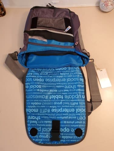 Rare Deluxe SALESFORCE DREAMFORCE 2011 Laptop Messenger Bag blue grey NEW 15×12 - Thumbnail 6
