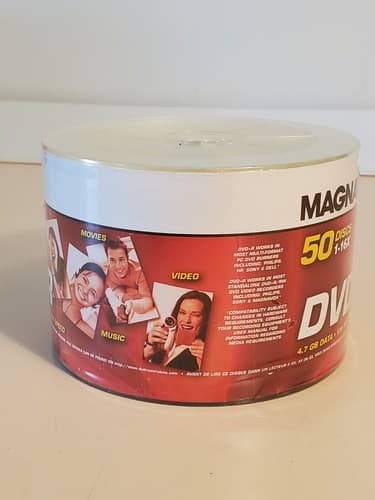 MAGNAVOX 50 Discs 1-16x DVD+R Spindle DVD-R discs. 4.7GB 120min video NEW SEALED - Thumbnail 7