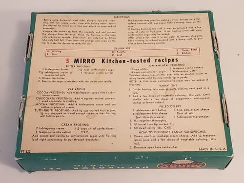 Vtg MIRRO Decorator Set Model FD522. Decorate party cakes cookies, fill eclairs - Thumbnail 3