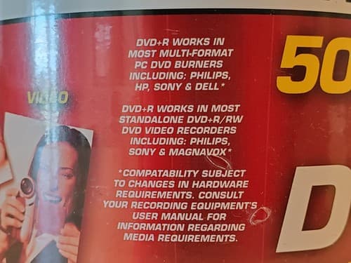 MAGNAVOX 50 Discs 1-16x DVD+R Spindle DVD-R discs. 4.7GB 120min video NEW SEALED - Thumbnail 6