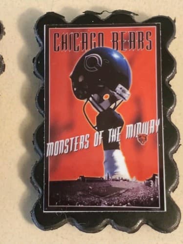 Vtg NFL Chicago Bears frige Magnet LOT OF 2 Mini portrait JIM MCMAHON + MONSTERS - Thumbnail 3
