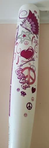 Easton Love Peace Tee Ball Bat, pink purple. Model # 2TB15LP, 25", 15oz., -10. - Image 1