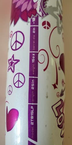 Easton Love Peace Tee Ball Bat, pink purple. Model # 2TB15LP, 25", 15oz., -10. - Thumbnail 3