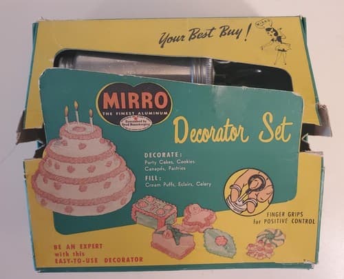 Vtg MIRRO Decorator Set Model FD522. Decorate party cakes cookies, fill eclairs - Thumbnail 2