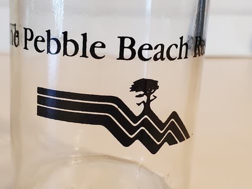 THE PEBBLE BEACH CLUB Glass Jar glass lid wire seal Lone Cypress Tree Logo RARE - Image 1