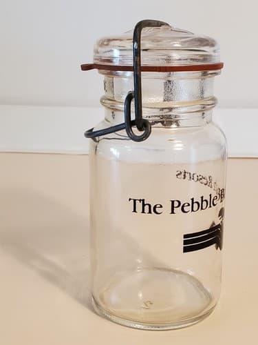THE PEBBLE BEACH CLUB Glass Jar glass lid wire seal Lone Cypress Tree Logo RARE - Thumbnail 10