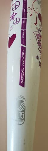 Easton Love Peace Tee Ball Bat, pink purple. Model # 2TB15LP, 25", 15oz., -10. - Thumbnail 9