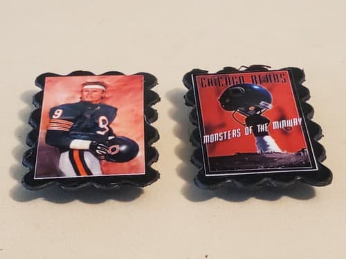 Vtg NFL Chicago Bears frige Magnet LOT OF 2 Mini portrait JIM MCMAHON + MONSTERS - Thumbnail 10