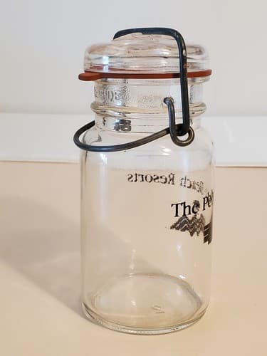 THE PEBBLE BEACH CLUB Glass Jar glass lid wire seal Lone Cypress Tree Logo RARE - Thumbnail 9