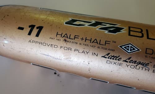 DeMarini CF4 Black Doublewall baseball bat, gold. Model #CFL10, 30”, 20oz, -11 - Thumbnail 6