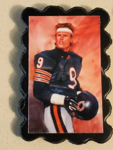 Vtg NFL Chicago Bears frige Magnet LOT OF 2 Mini portrait JIM MCMAHON + MONSTERS - Thumbnail 2