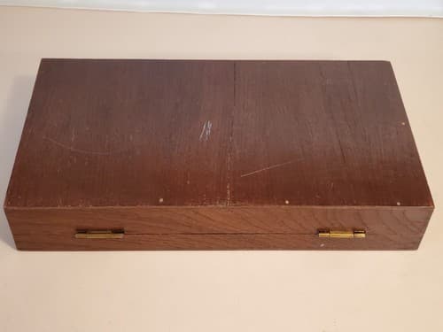 Vtg BRONZE BARTENDER KIT TEAK WOOD Box w knife, jigger bottle opener ++ Thailand - Thumbnail 12