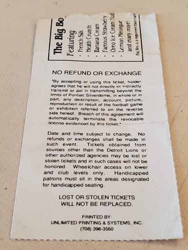 1995 NFL Detroit Lions Ticket Stub. Sep 25 1995 SF 49ers @ Lions 101B 39 32 - Thumbnail 4