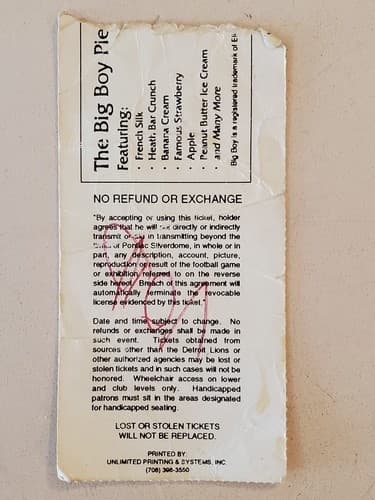 1994 NFL Detroit Lions Ticket Stub. Jan 2 1994 Green Bay Pack @ Lions. 204B 7 26 - Thumbnail 2