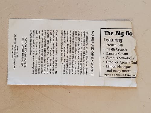 1995 NFL Detroit Lions Ticket Stub. Sep 25 1995 SF 49ers @ Lions 101B 39 32 - Thumbnail 5