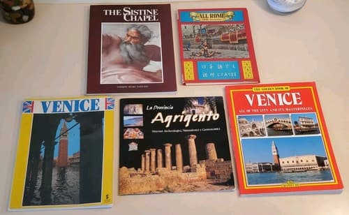 (5) LOT Vintage ITALY TOUR BOOKS Italian Travel Souvenirs from trip, photos map - Image 1