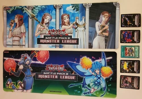 Yu-Gi-Oh Battle Pack 3 Monster League. Bundle includes 2 mats, 5 cards. Used exc - Thumbnail 3