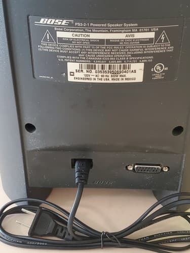 BOSE PS3-2-1 Powered Speaker System, Subwoofer, black. Tested works. Used, exc - Thumbnail 8