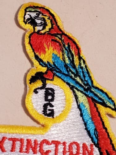 Vtg Iron-On Patch - EXTINCTION IS FOREVER Parrot. NEW. Ship 3-for-1 in my store - Thumbnail 2
