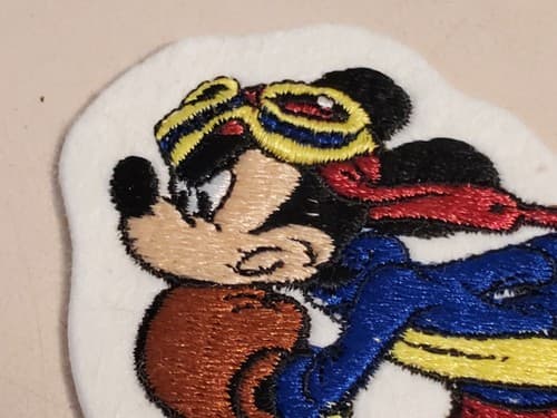 Vtg Iron-On Patch - DISNEY AVIATOR MICKEY. NEW Loose. Ship 3-for-1 in my store - Thumbnail 3