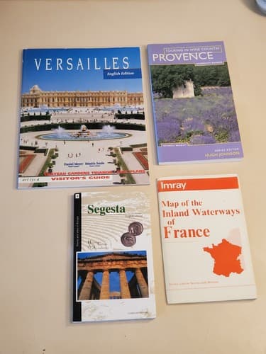 (4) LOT Vintage FRANCE TOUR BOOKS French Sicily Travel Souvenirs photos maps - Image 1