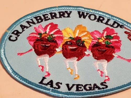 Vtg Iron-On Patch - CRANBERRY WORLD WEST LAS VEGAS. NEW Ship 3-for-1 - Thumbnail 2