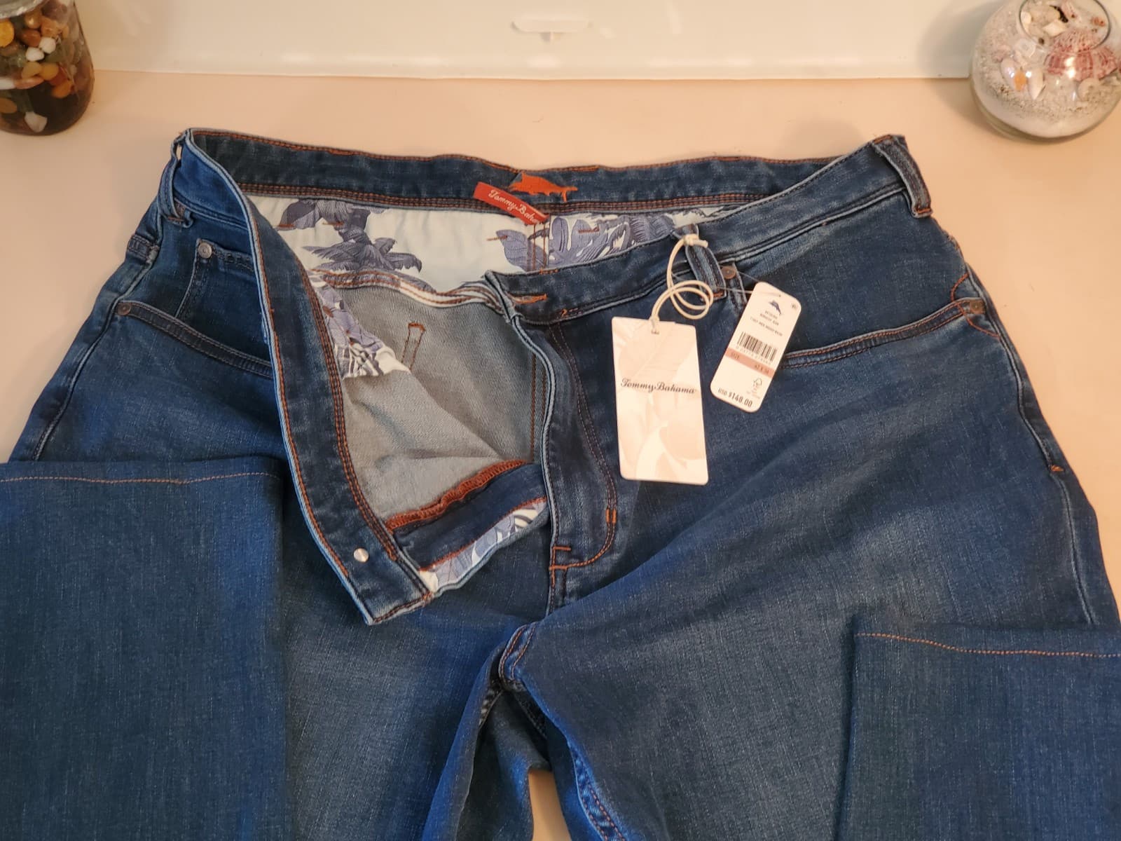 TOMMY BAHAMA Boracay Jean 42×36 11647 Med Indigo Wash BT124366 $148.00 tag NEW - Thumbnail 10