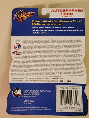 NASCAR Winner's Circle 2002 #30 Jeff Green AOL Scooby Doo NEW Sealed package. - Thumbnail 3