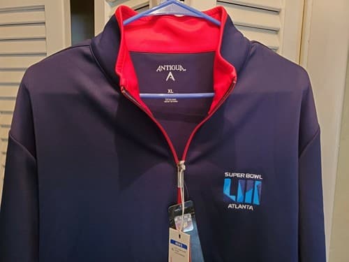 NFL Super Bowl LIII ATL Pullover by Antigua XL. Navy Blue w red trim. NEW w Tags - Thumbnail 3
