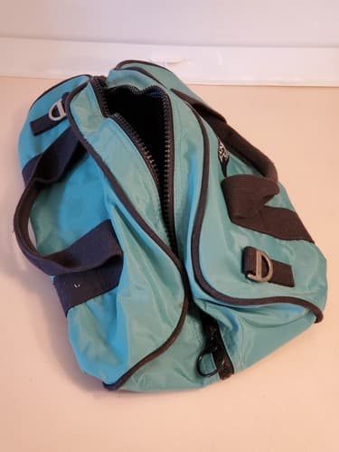 Vintage 80s LANDS' END LIGHTHOUSE 18" Heavy Canvas Duffle Bag green Prem YKK zip - Thumbnail 5