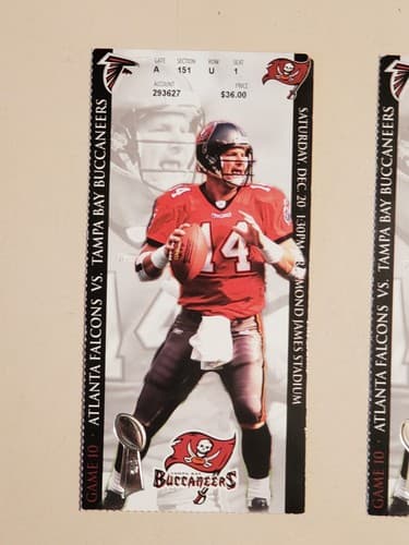 2003 NFL Tampa Bay Bucs Ticket Stub Dec 20, 2003 v Atlanta Falcons. BRAD JOHNSON - Thumbnail 10