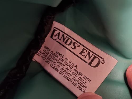 Vintage 80s LANDS' END LIGHTHOUSE 18" Heavy Canvas Duffle Bag green Prem YKK zip - Thumbnail 15