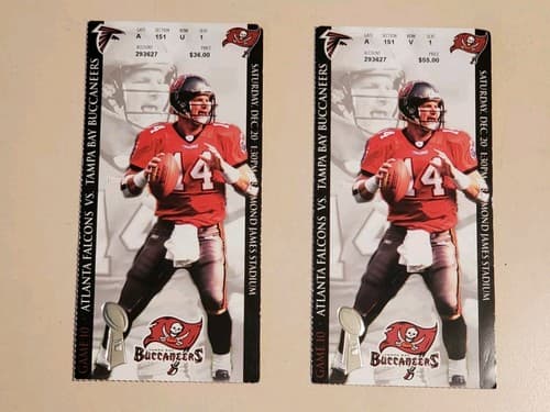 2003 NFL Tampa Bay Bucs Ticket Stub Dec 20, 2003 v Atlanta Falcons. BRAD JOHNSON - Thumbnail 3