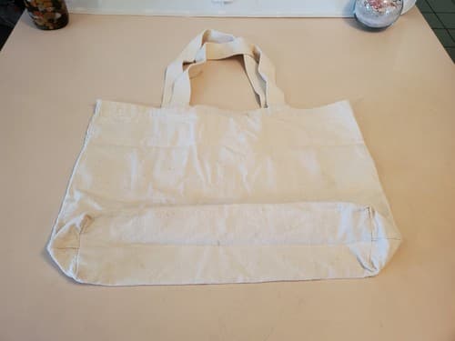 SCHNAUZER Tote Bag, white. 18×12" canvas bag w embroidered dog, zipper pocket - Thumbnail 3