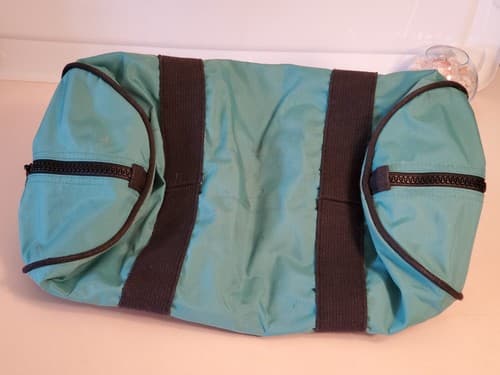 Vintage 80s LANDS' END LIGHTHOUSE 18" Heavy Canvas Duffle Bag green Prem YKK zip - Thumbnail 8