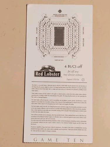 2003 NFL Tampa Bay Bucs Ticket Stub Dec 20, 2003 v Atlanta Falcons. BRAD JOHNSON - Thumbnail 5