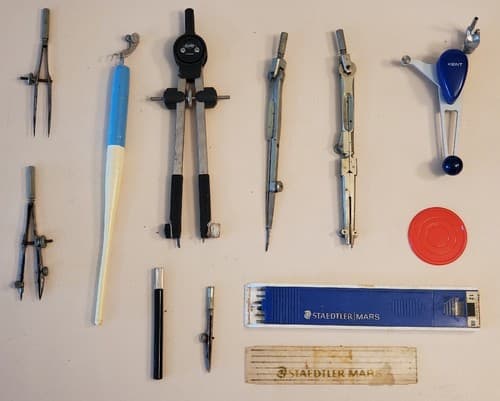 Drafting Tools LOT OF 12. Brands include Alvin, Kent, Staedtler. - Image 1